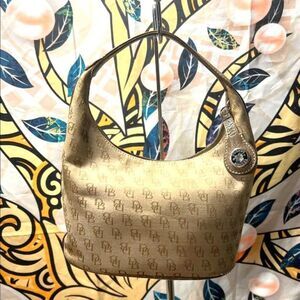 Dooney & Bourke Tan Mini Monogram Hobo Bag